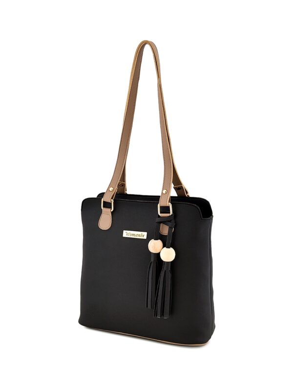 Accessories-5-A Black Leatherette (Pu) Combo Handbag
