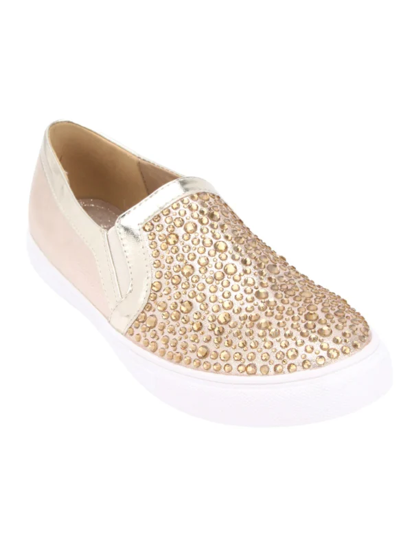 Accessories-6 Gold Leather Plimsolls Casual Shoes