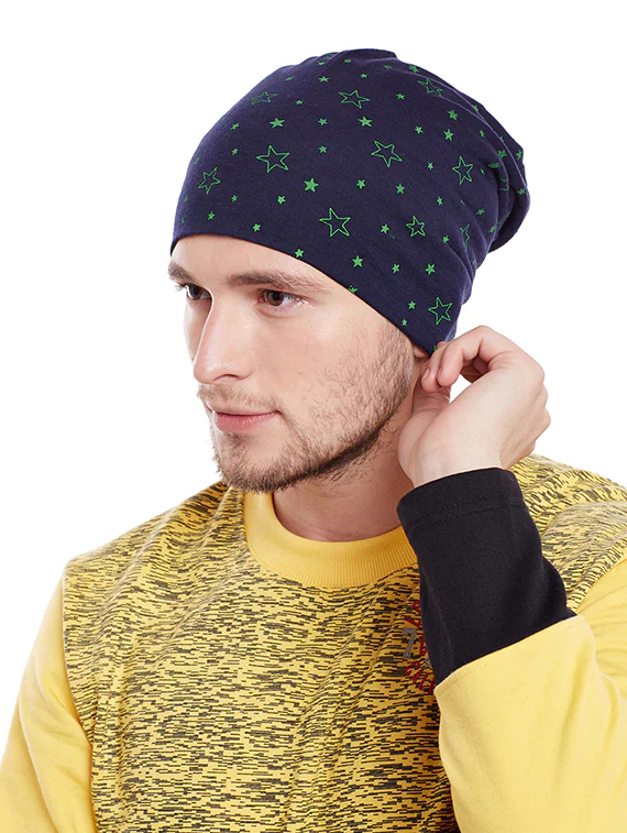 Accessories-8-B (Set Of 3)Multi Colored Cotton Winter Caps