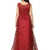 WM-14-A Embroidered Net Flared Gown