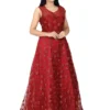 WM-14-C Embroidered Net Flared Gown
