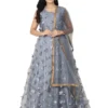 WM-16 Embroidered Net Flared Gown