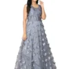 WM-16-B Embroidered Net Flared Gown