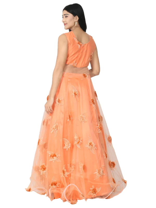 WM-17-A Embroidered Net Flared Gown