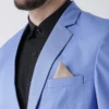 Blue Solid Single Breasted Suit