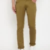 men-15 Olive Green Plain Denim Jeans