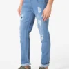 men-16 Blue Light Washed Distressed Denim Jeans