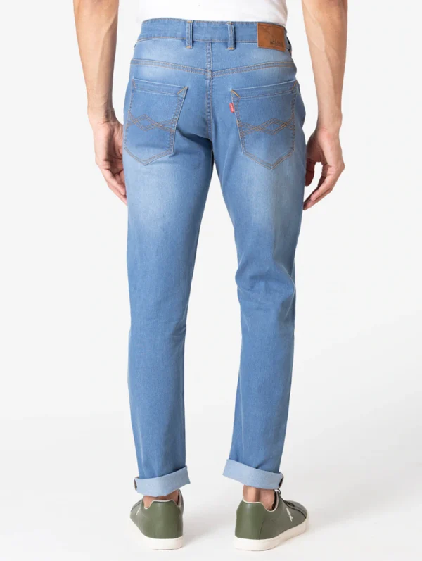 men-16-C Blue Light Washed Distressed Denim Jeans