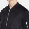 men-17-A Navy Blue Solid Bomber Jacket
