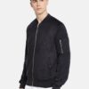men-17-D Navy Blue Solid Bomber Jacket