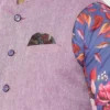 men-4-A Blue Printed Kurta Pyjama Set With Purple Solid Nehru Jacket