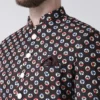 men-5-B Black Printed Sherwani Set