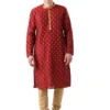 men-6 Maroon Embroidered Long Kurta