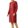 men-6-C Maroon Embroidered Long Kurta