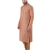 men-8-C Beige Jacquard Long Kurta
