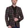 men-9 Black Checkered Single Breasted Suit
