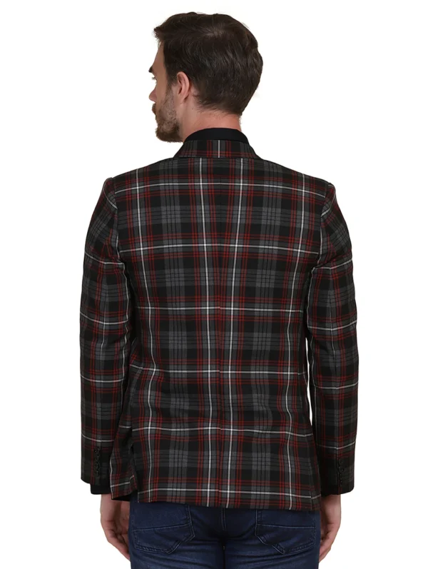 men-9-C Black Checkered Single Breasted Suit