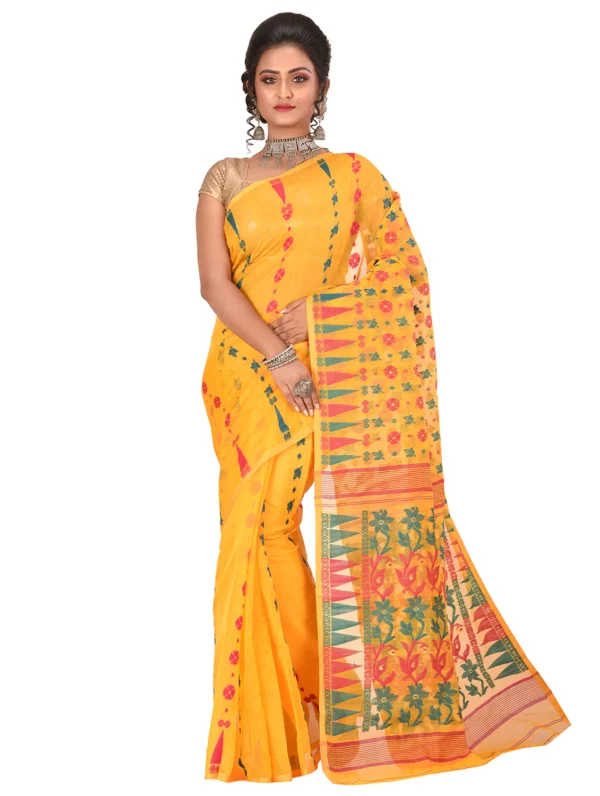 saari-1 Self Design Cotton Silk Jamdani Saree