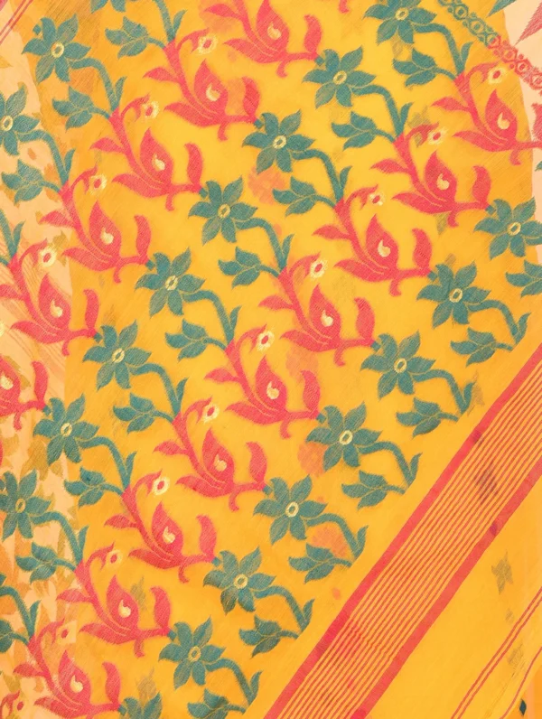 saari-1-A Self Design Cotton Silk Jamdani Saree