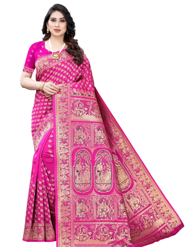 saari-5 Ethnic Motifs Woven Saree With Blouse