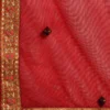saari-7-A Multi Colored Raw Silk Flared Lehenga