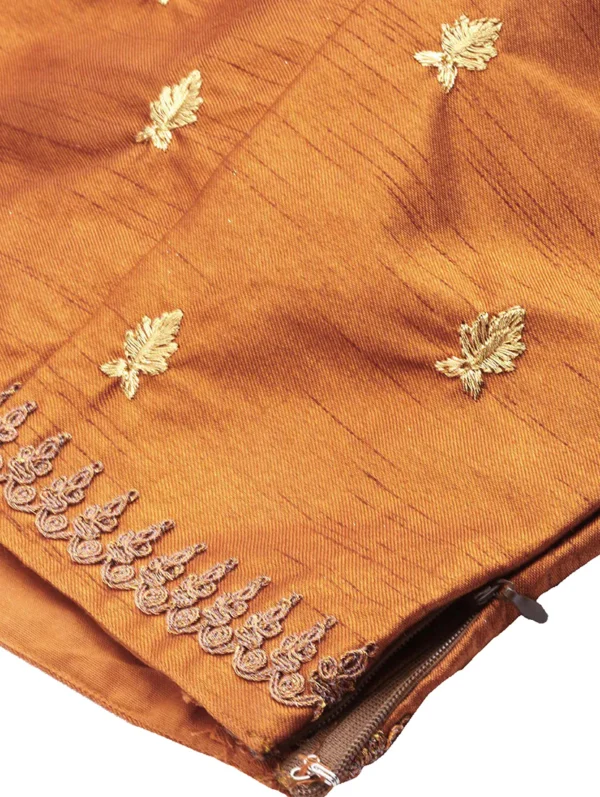 saari-7-B Multi Colored Raw Silk Flared Lehenga