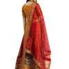 saari-7-D Multi Colored Raw Silk Flared Lehenga