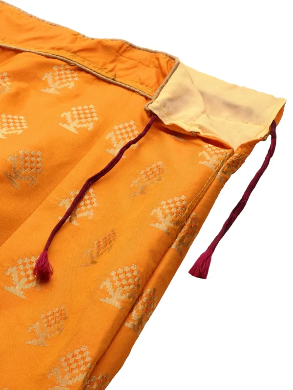saari-9-A Orange Silk Flared Lehenga