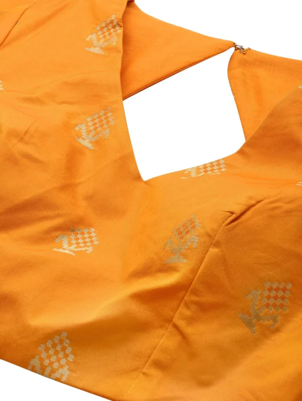 saari-9-B Orange Silk Flared Lehenga