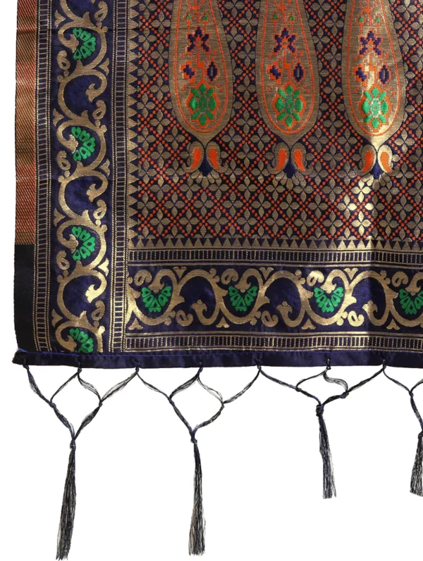 saari-9-C Orange Silk Flared Lehenga